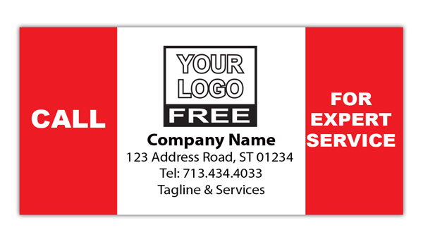Call for Expert Service Label featuring red and blue text