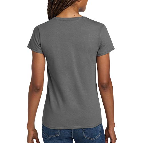 back view of Gildan Women's V-Neck T-Shirt