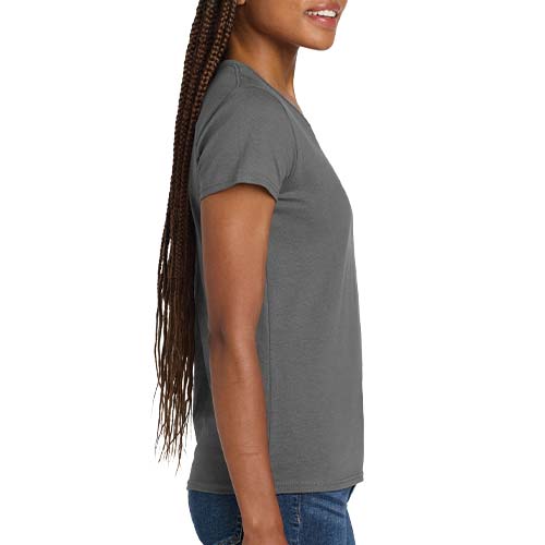 side view of Gildan Women's V-Neck T-Shirt