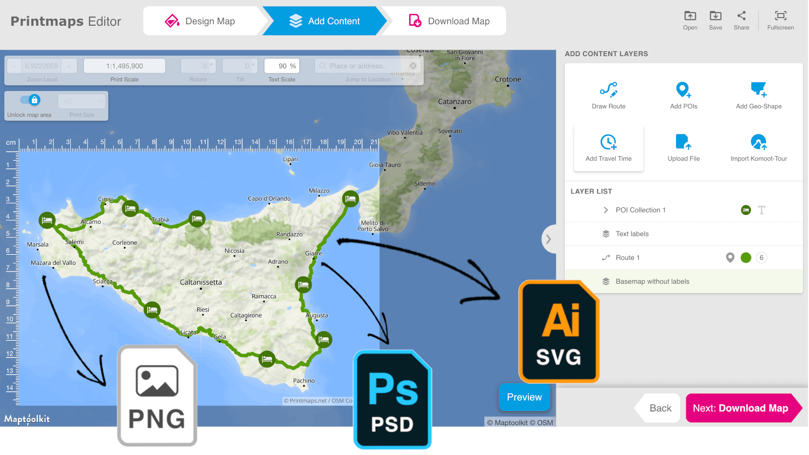 How The Printmaps Map Editor Works Print Map 1 