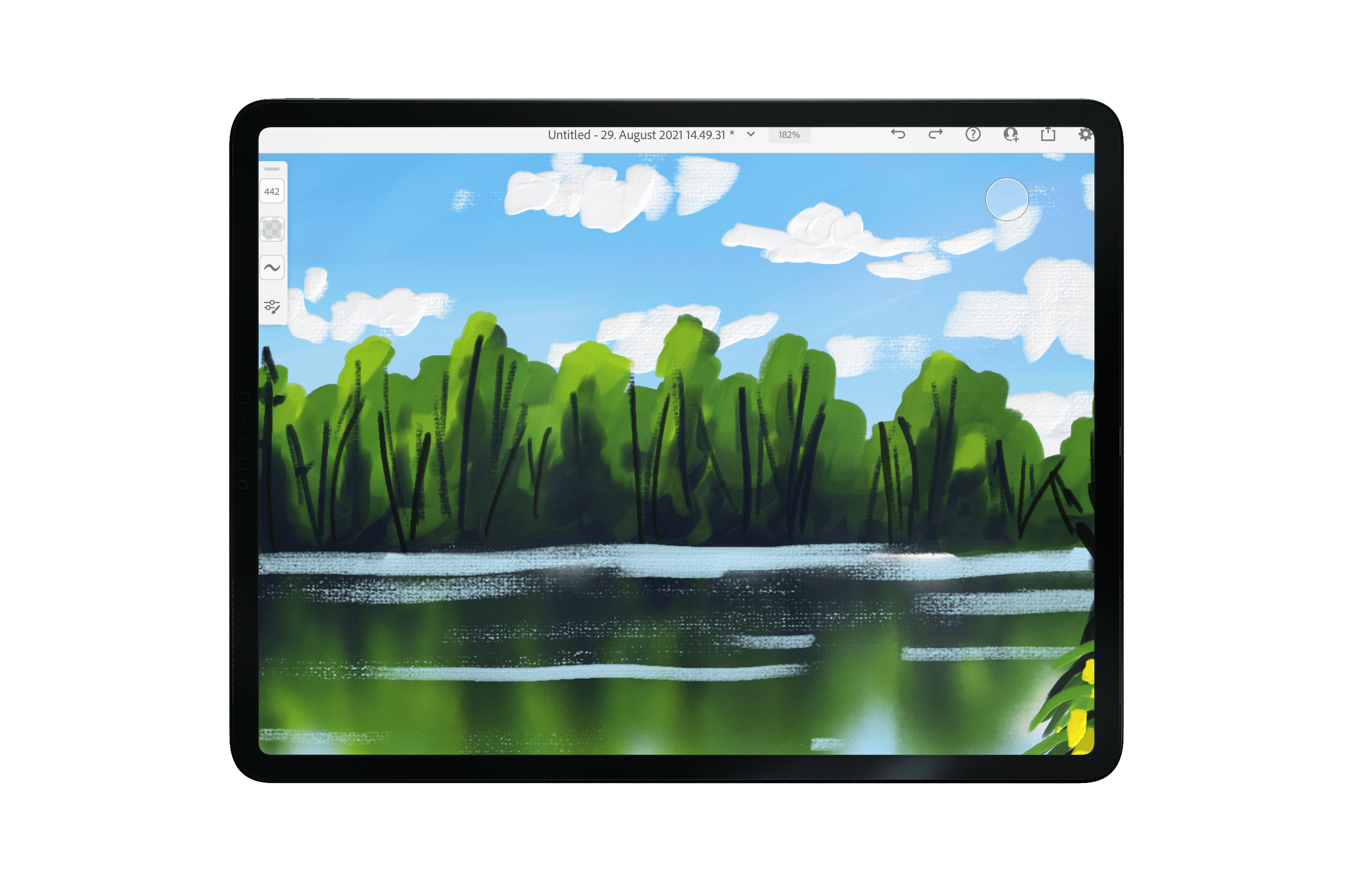 Easy Oil Painting Landscape in Adobe Fresco Print Me Some Color