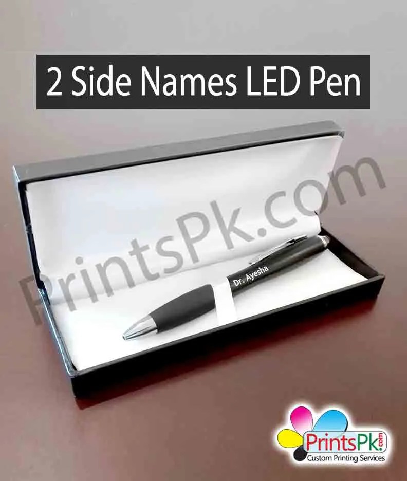 Alternative view of Custom Name LED Light Pen with Stylus