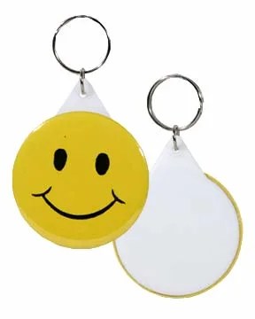 Smiley Face Yellow Keychain Emoji Key Ring with Mirror