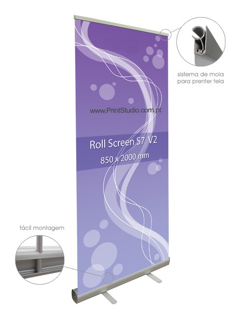 Expositor para publicidade portátil (RollScreen S7)