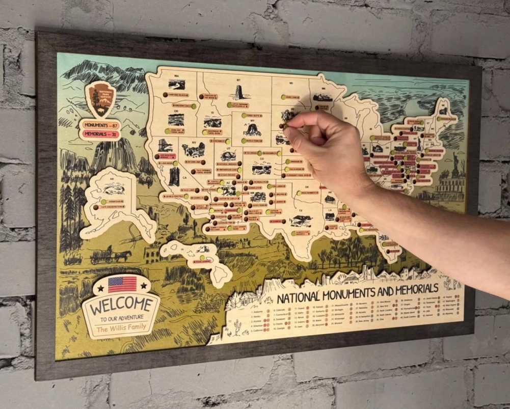 The First Wooden Map Dedicated To National Monuments And Memorials 13110871.