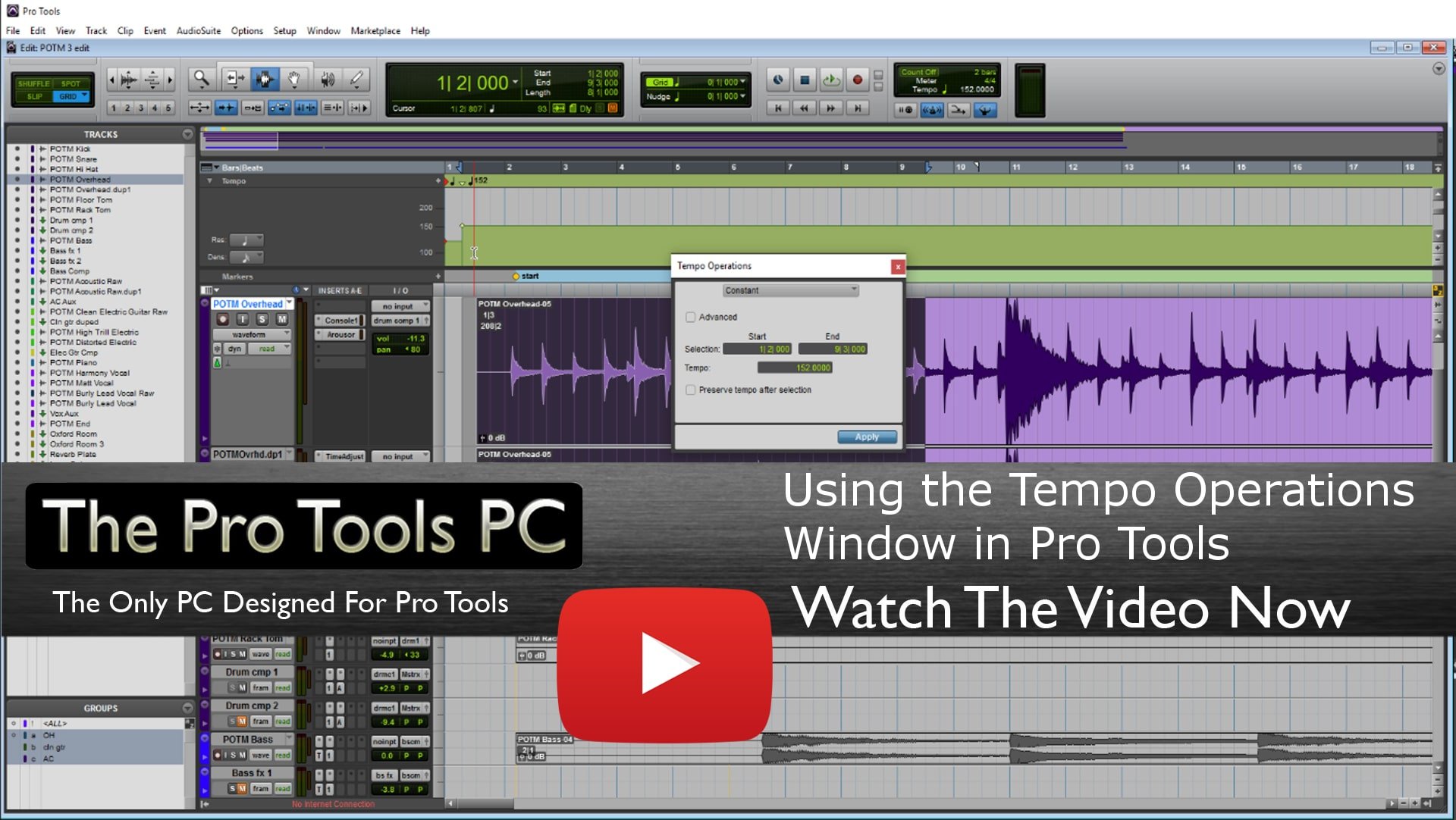 Pro Tools Tempo Operations Window Video Tutorial