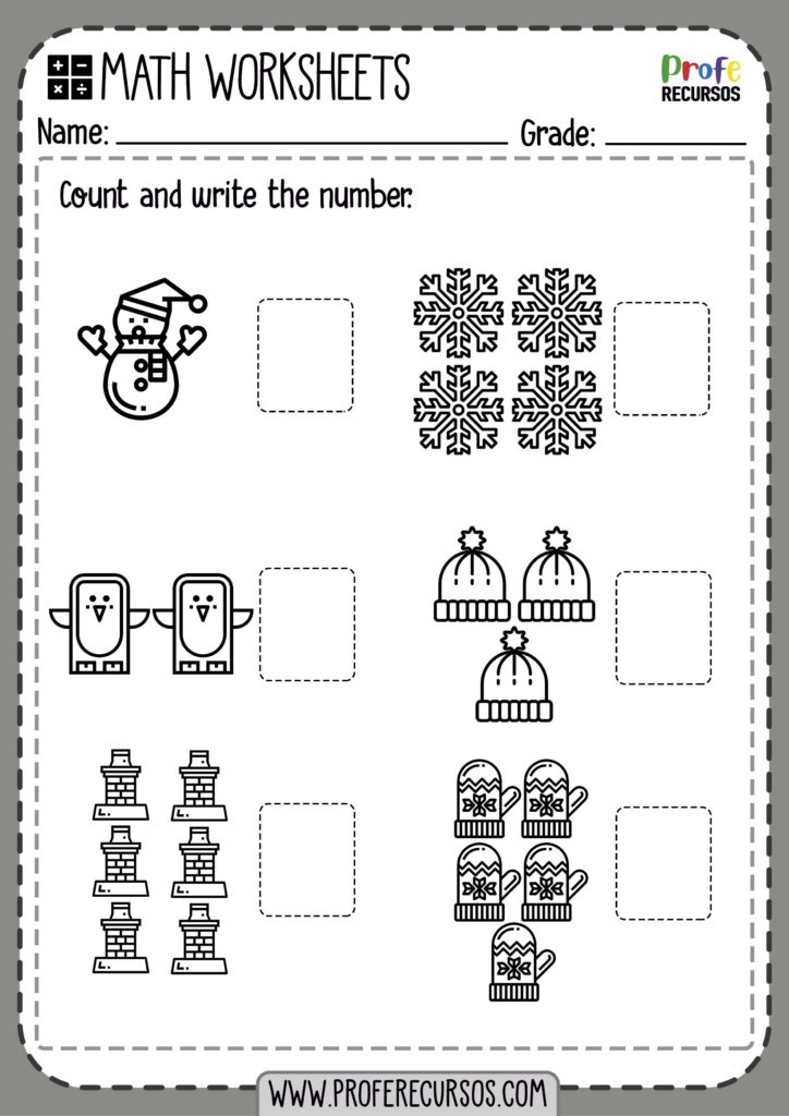 count and write numbers worksheets profe recursos
