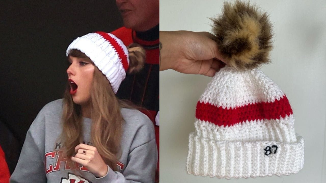 Taylor Swift Rocks This $30 Beanie With Travis Kelces Number On It At Chiefs vs. Patriots Game