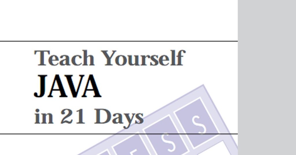 Teach Yourself Java in 21 Days - Programmer Books