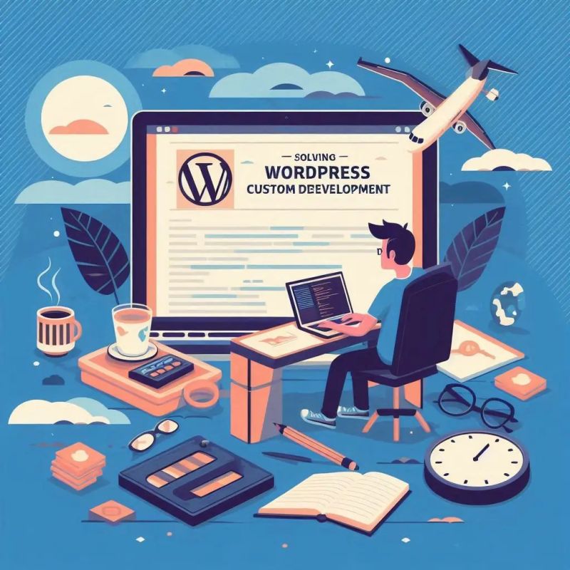 Creating Custom Wordpress Solutions For Students - Download Modern Minimal Illustration | 4K