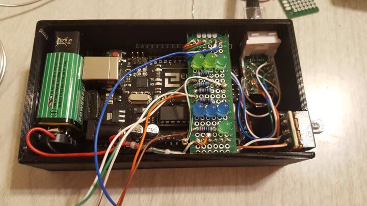 Electrical Innards of an Arduino Cat6 Cable Tester
