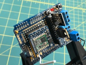 electronics circuit board vice holding arduino shield