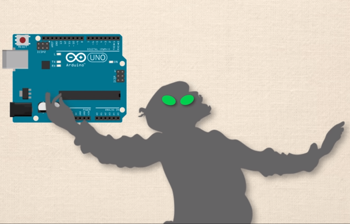 Green LED eyes using Arduino