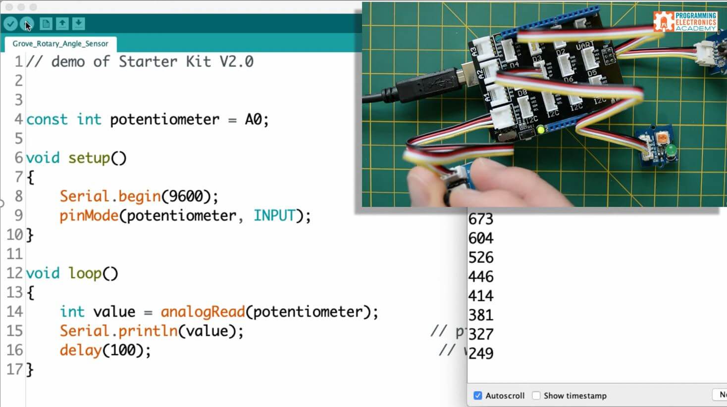Groove System Rotary Angle example by Seeed Studio