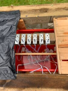 Water jets connected for fountain