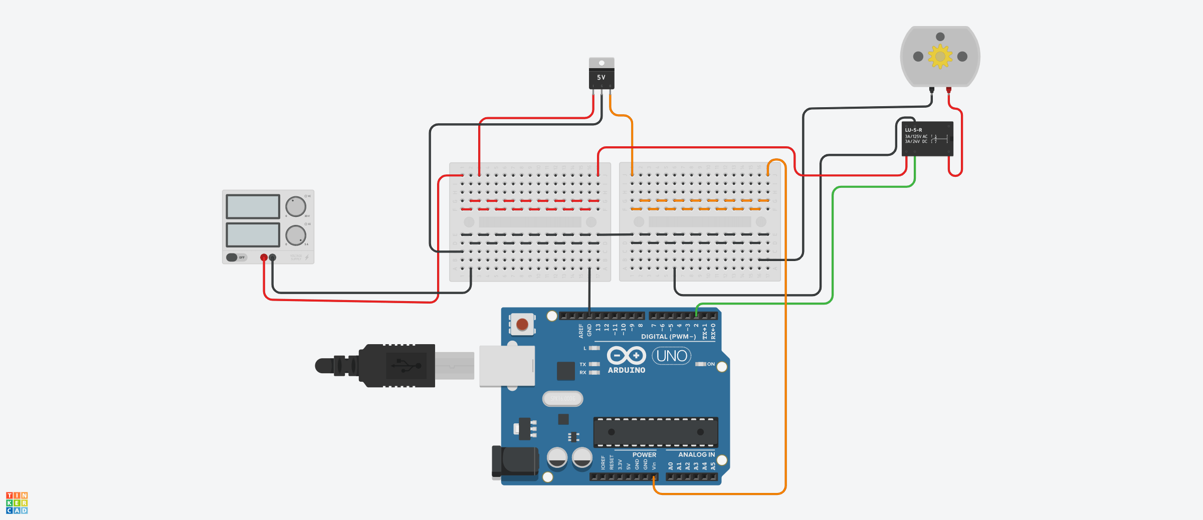 Arduino Hydroponics - TinkerCAD just pump
