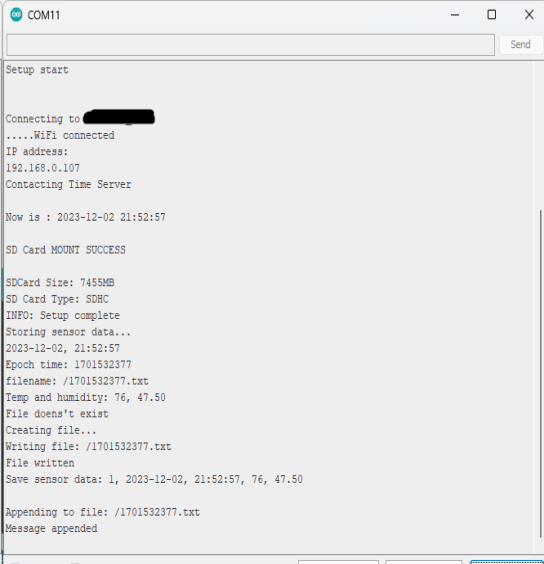 ESP32 serial monitor output