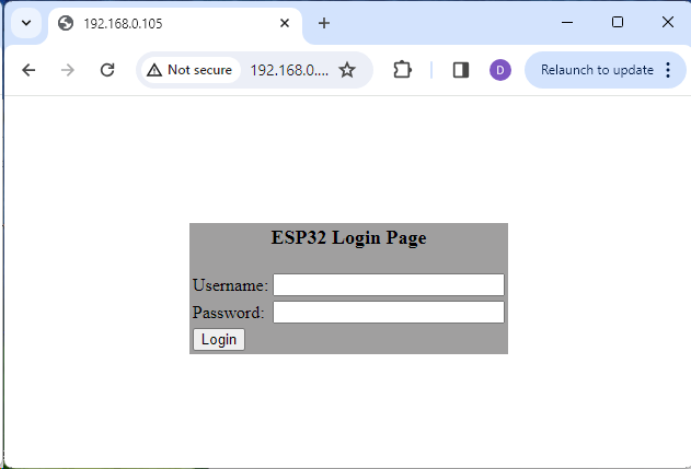 ESP32 Login Page