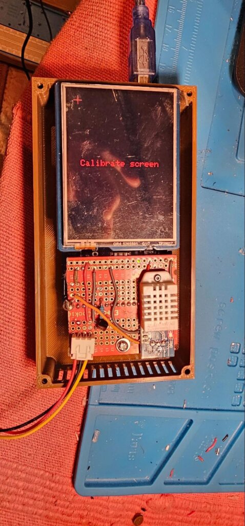 calibration screen on arduino prototype temp control for van AC unit