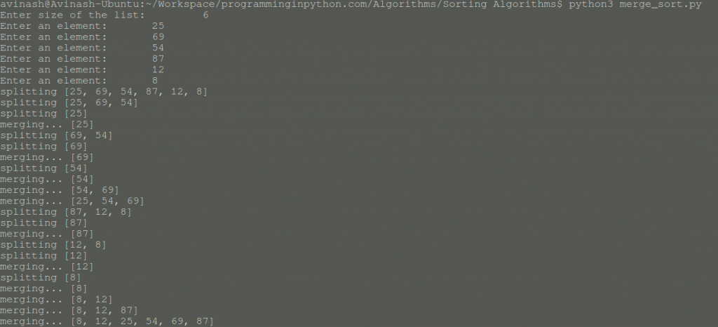 Merge Sort Algorithm in Python - Programming In Python