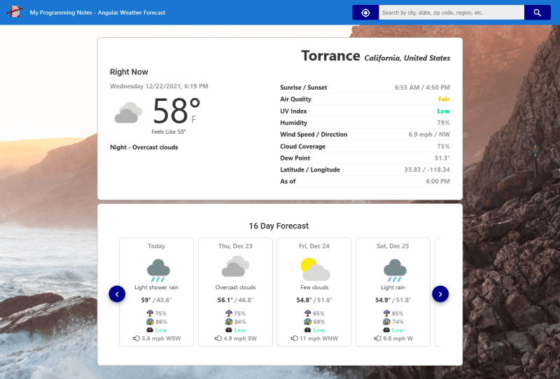 Angular How To Create A Simple Weather Forecast App Using Angular My Programming Notes - Best Minimal Wallpapers in Ultra HD