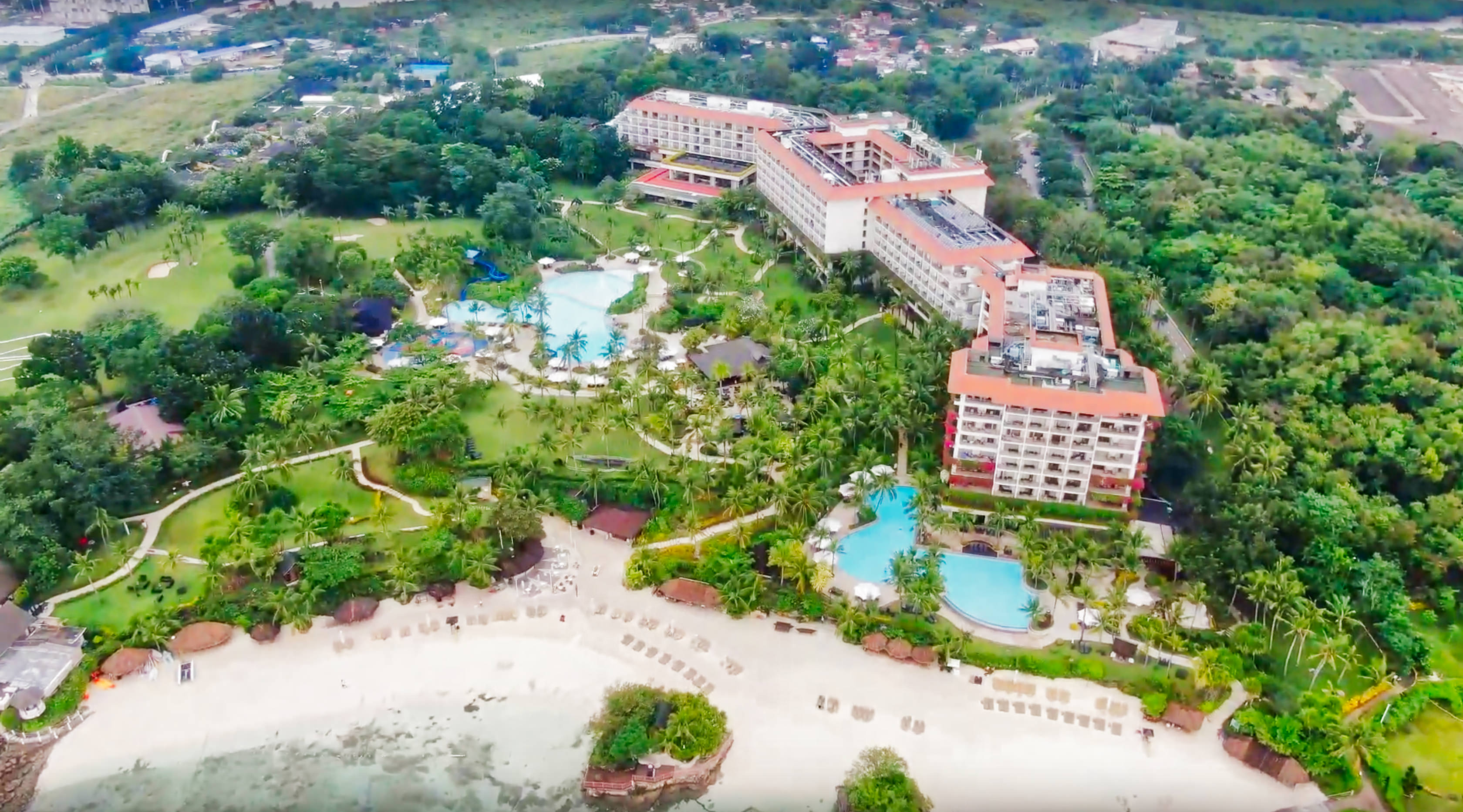 VIDEO ShangriLa's Mactan Resort and Spa Cebu Aerial View