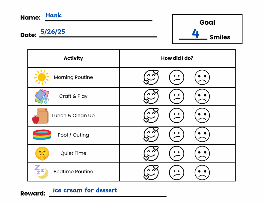 Encourage positive behavior with this free printable behavior chart! Includes a reward system and goal-setting tools to support kids&rsquo; success at home.