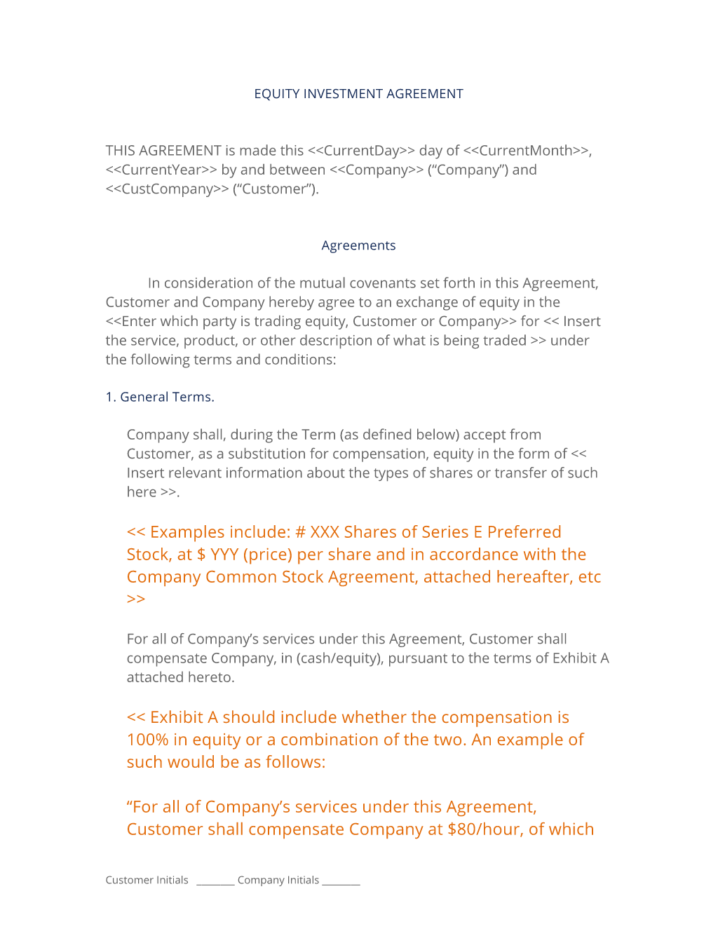 Equity Investment Contract 3 Easy Steps