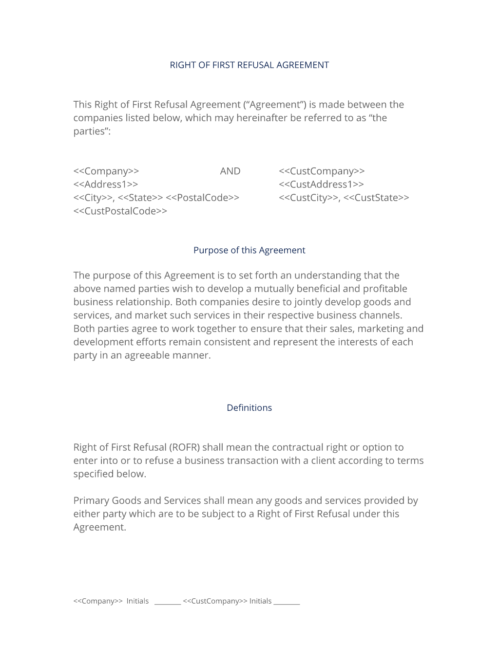 Right Of First Refusal Partnership Agreement 3 Easy Steps