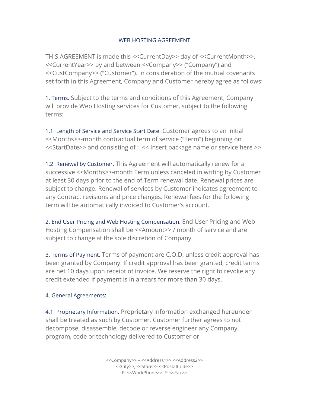 Single Page Web Hosting Contract 3 Easy Steps