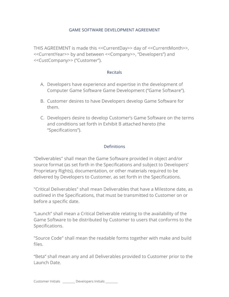 Game Development Contract Template - Best Landscape Photos in Full HD