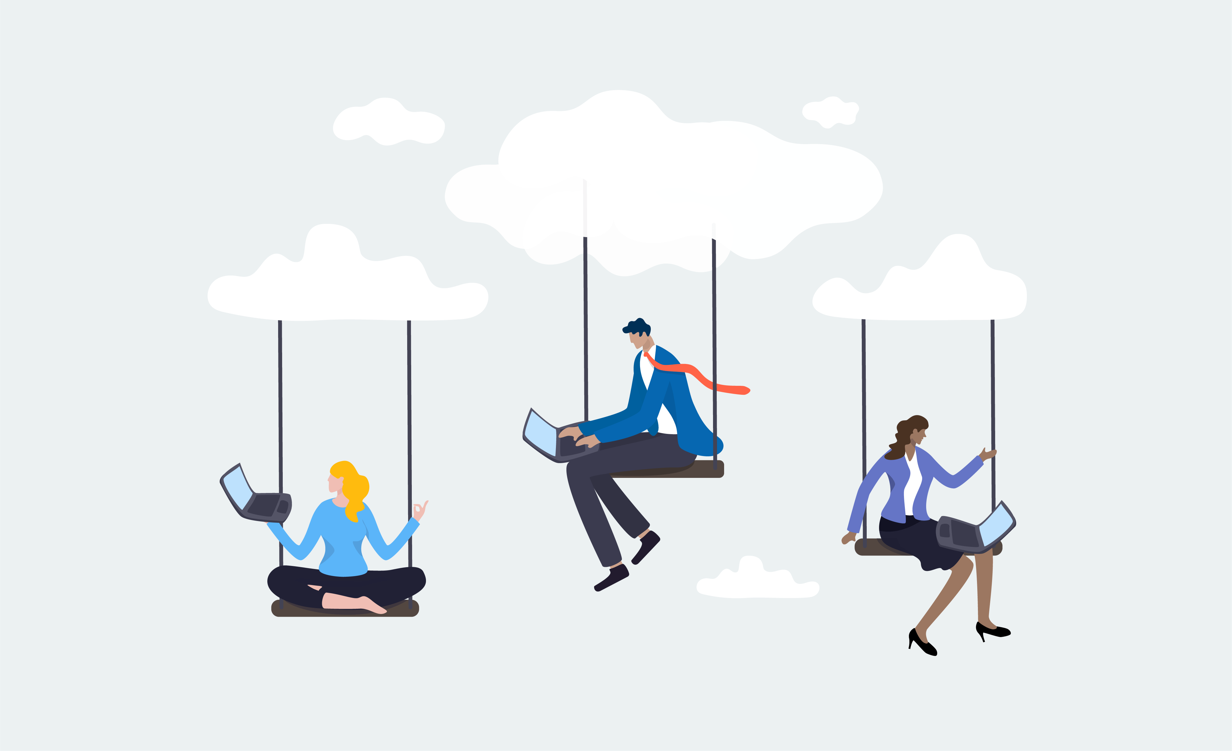 Cloud Migration The 7 Rs Framework - Ultra HD Gradient Illustrations for Desktop