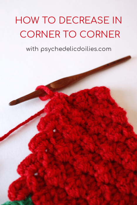 How to Decrease and Turn a Corner in C2C - Psychedelic Doilies