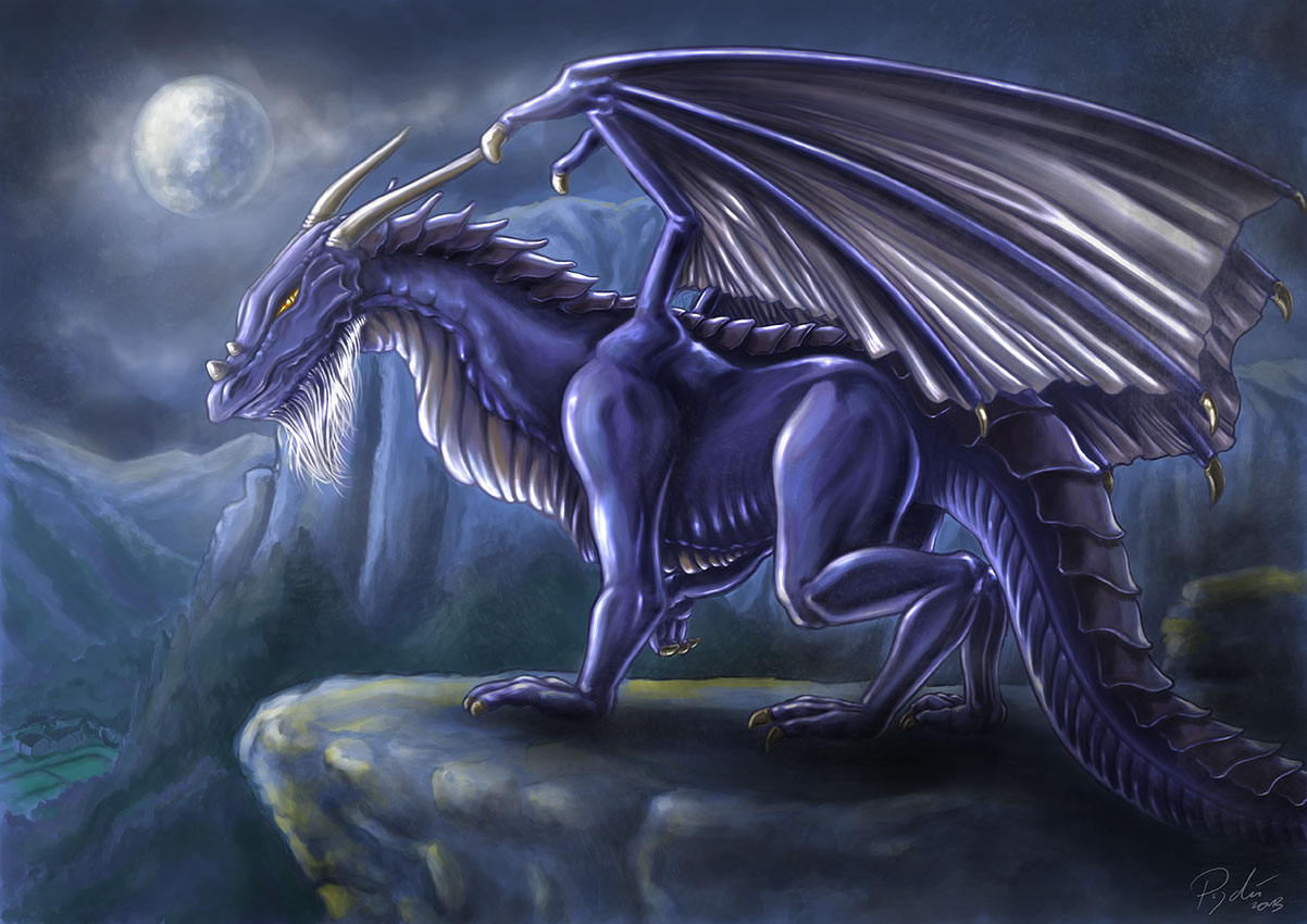 Dessin De Dragon En Couleur Le dragon bleu, il y a longtemps. – Alternative Reality – Un dessin par