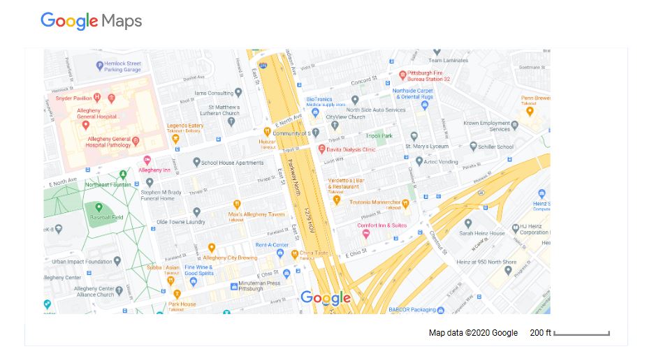 A map showing the area in which October Development is seeking to take on conservatorship of 97 properties, taken from the company's petition filed in the Allegheny County Court of Common Pleas.