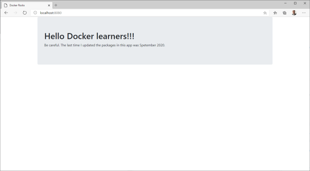 Website from a Docker container Website from a Docker container