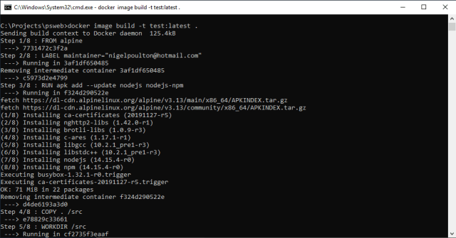 Building a container from a Dockerfile Building a container from a Dockerfile