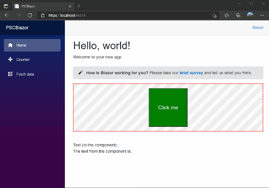 Write a reusable Blazor component PureSourceCode