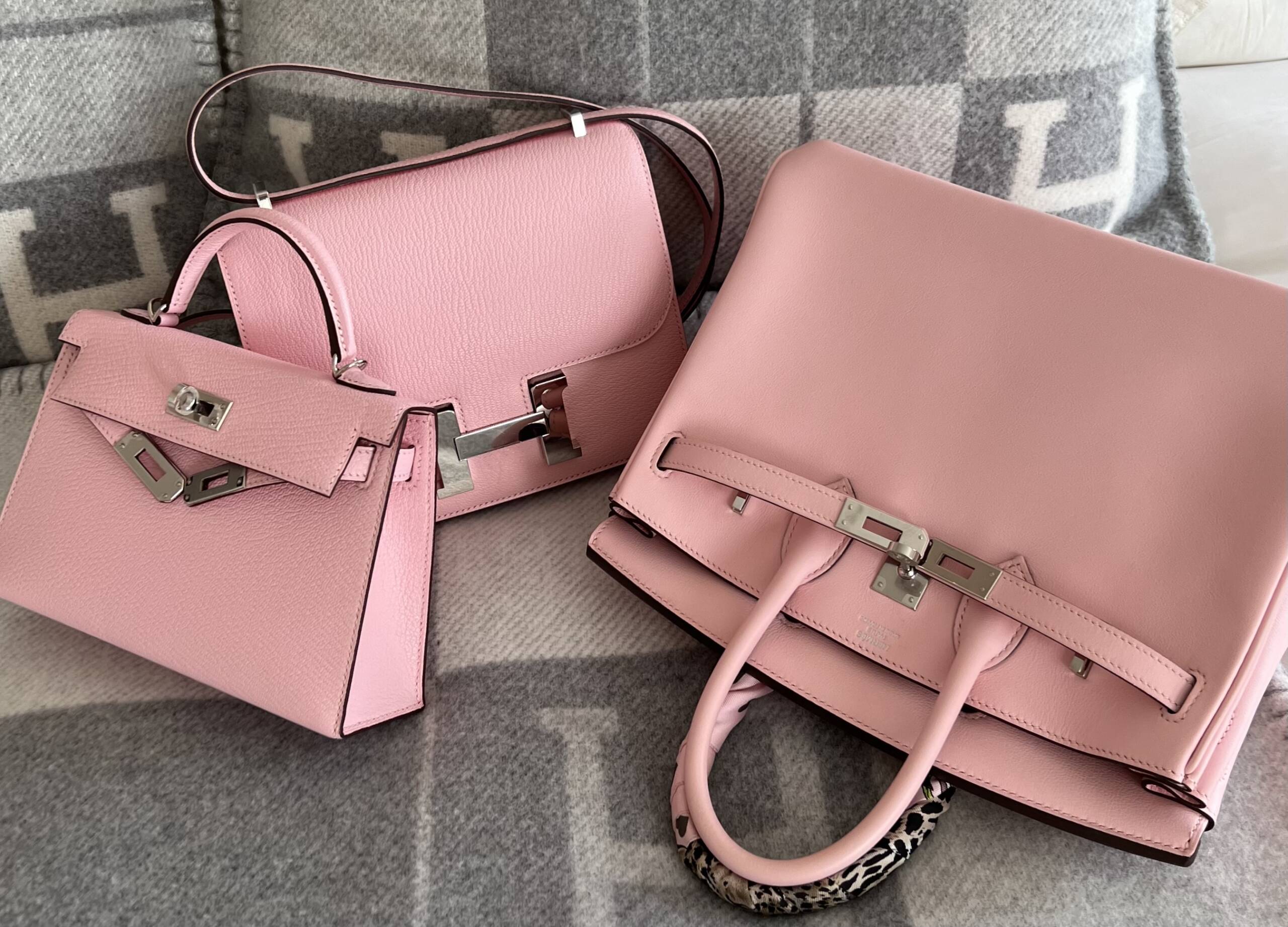 Hermès bag with protective stickers on hardware