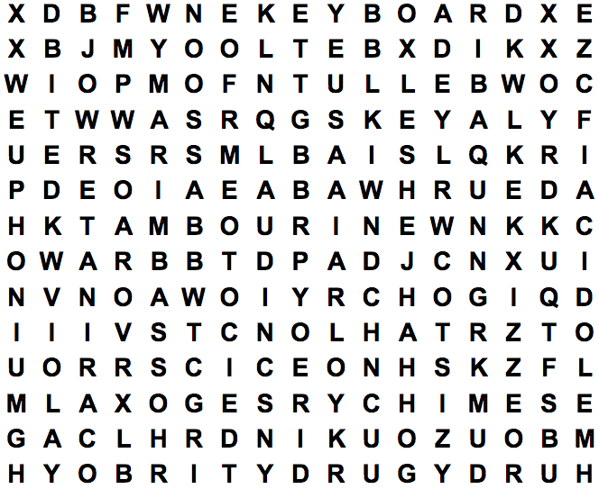 musical instruments 1 large print word search puzzle