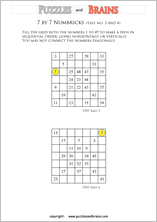 free and printable numbrix japanese logic puzzles for young and old to increase iq skills