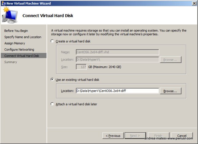 Specify the Child VHD to attach to your New Child VM.