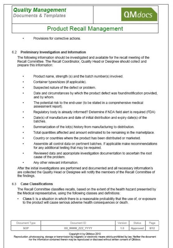 Product Recall Management
