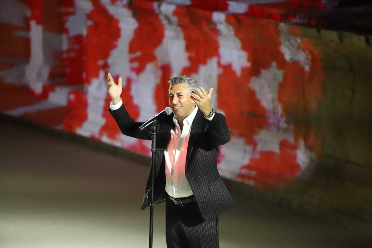 حجر روماني شاشة بصرية لمهرجان جرش