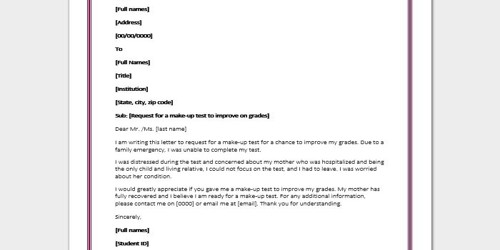 Application For Retake In Missing One Exam Qs Study