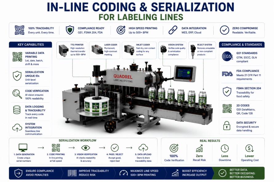 In-Line Coding and Serialization for Labeling Lines