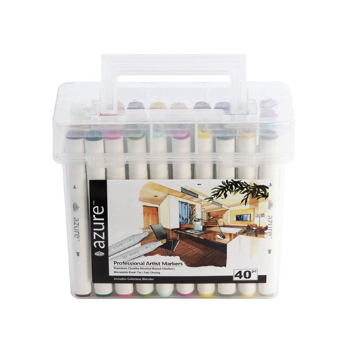 Royal Langnickel Azure Dual-Tip Alcohol Marker Set - 40pc RM-BAS40