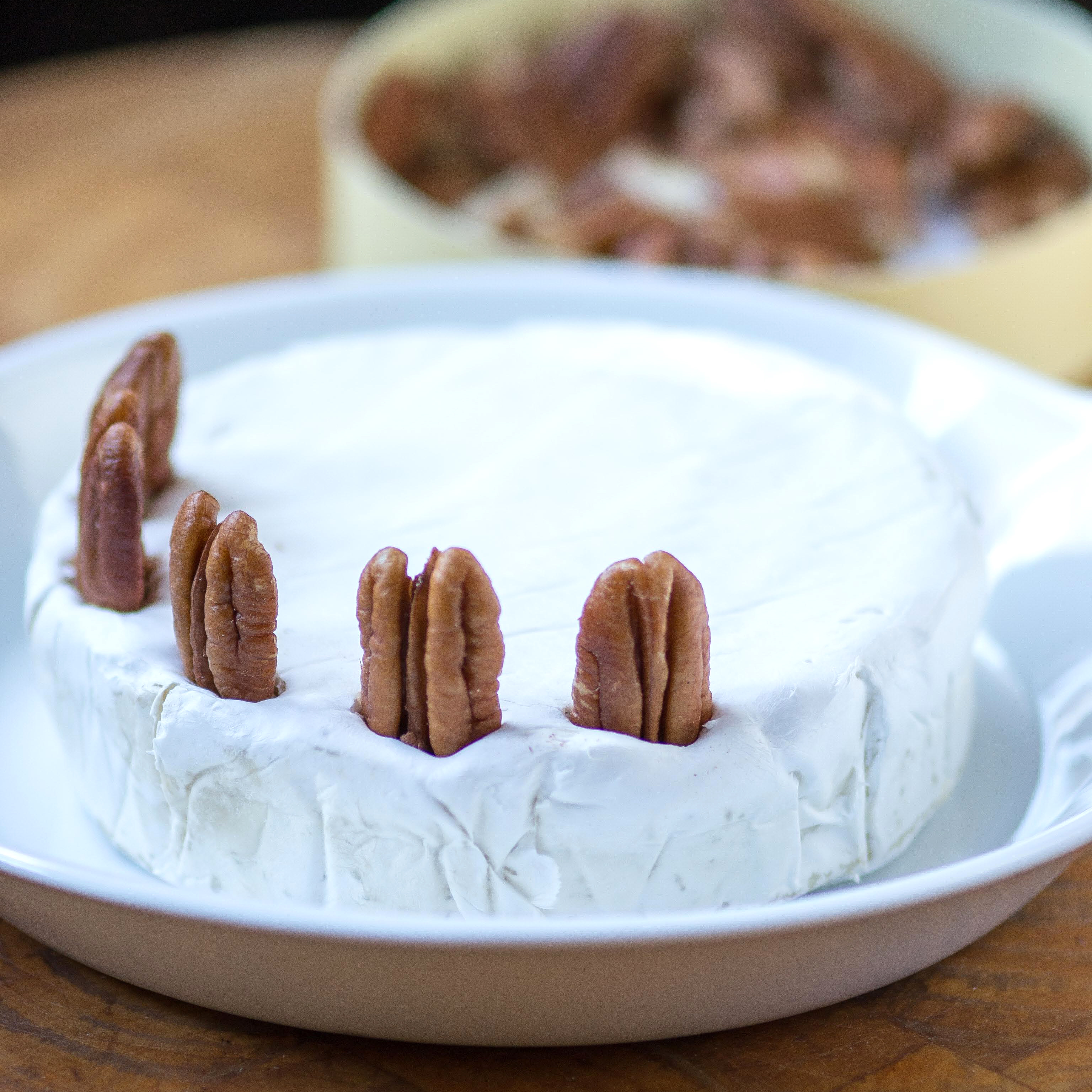Wild Blueberry Pecan Baked Brie with Holiday Spices