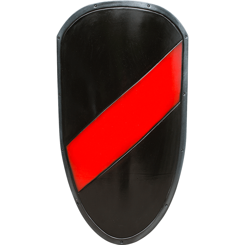 Red and Black Striped RFB Large LARP Shield