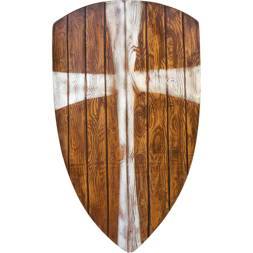 Crusader LARP Shield – Wood with White